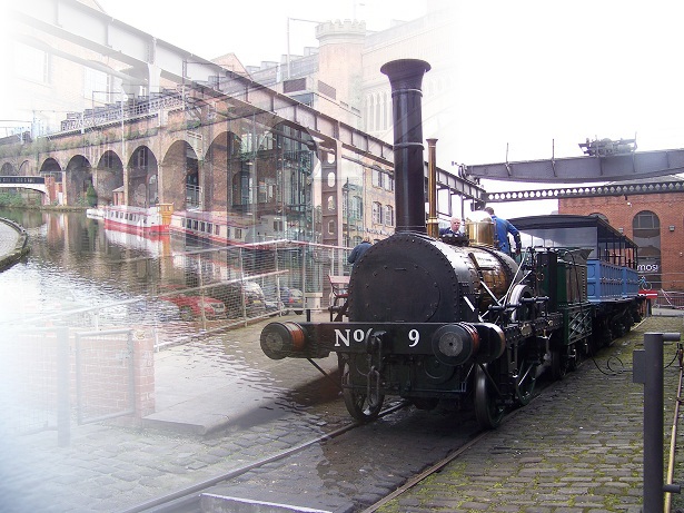 Manchester canal and steam engine
